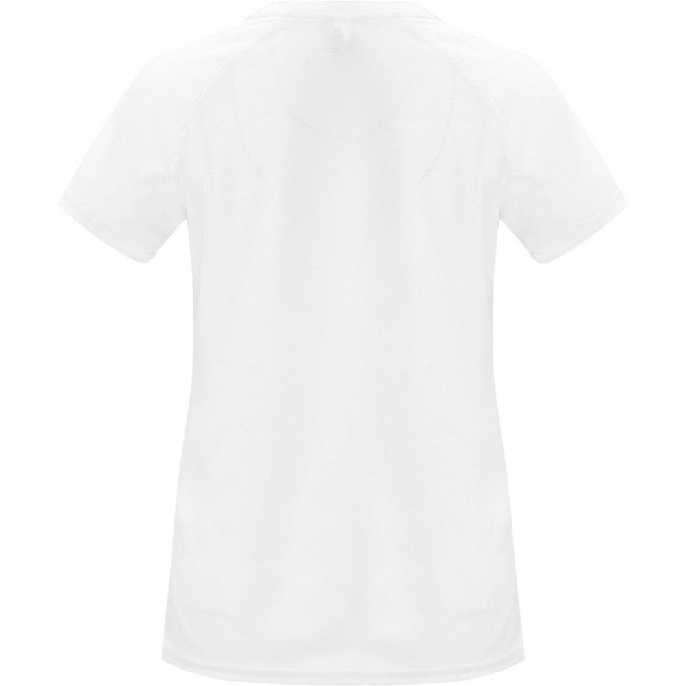 White - Back - Roly Womens-Ladies Bahrain Short-Sleeved Sports T-Shirt