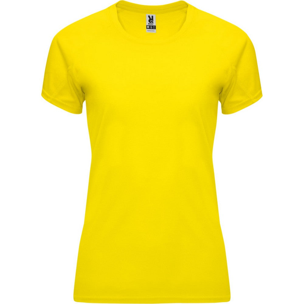 Yellow - Front - Roly Womens-Ladies Bahrain Short-Sleeved Sports T-Shirt