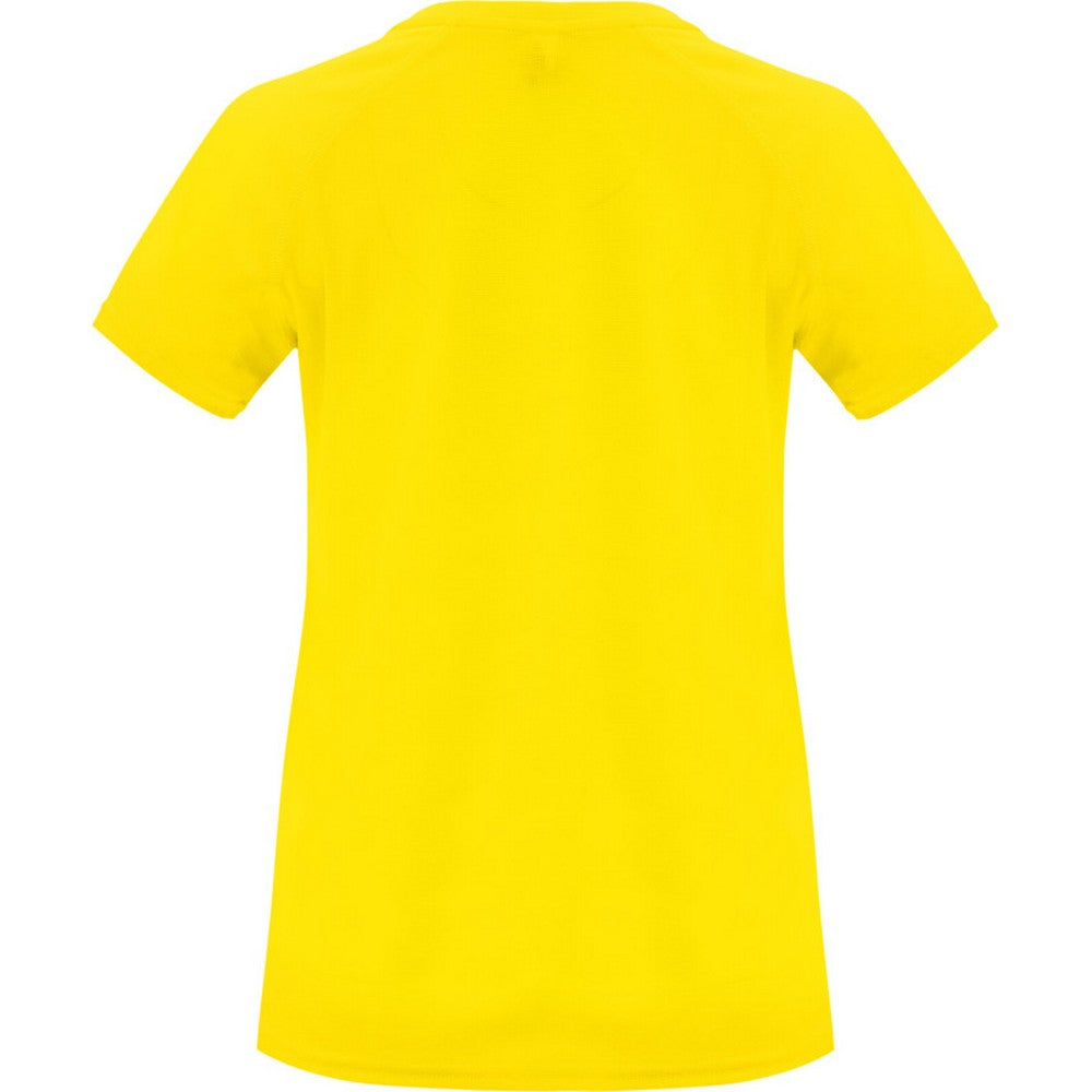 Yellow - Back - Roly Womens-Ladies Bahrain Short-Sleeved Sports T-Shirt