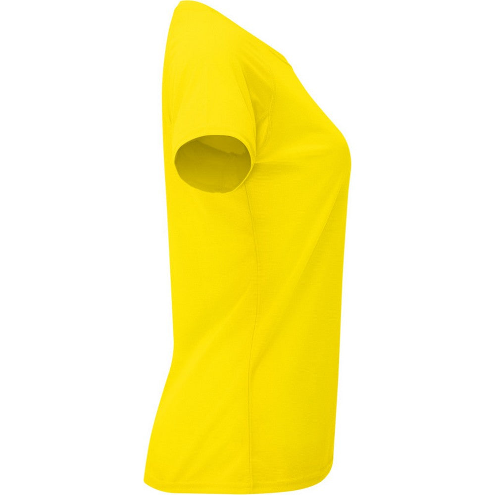 Yellow - Side - Roly Womens-Ladies Bahrain Short-Sleeved Sports T-Shirt