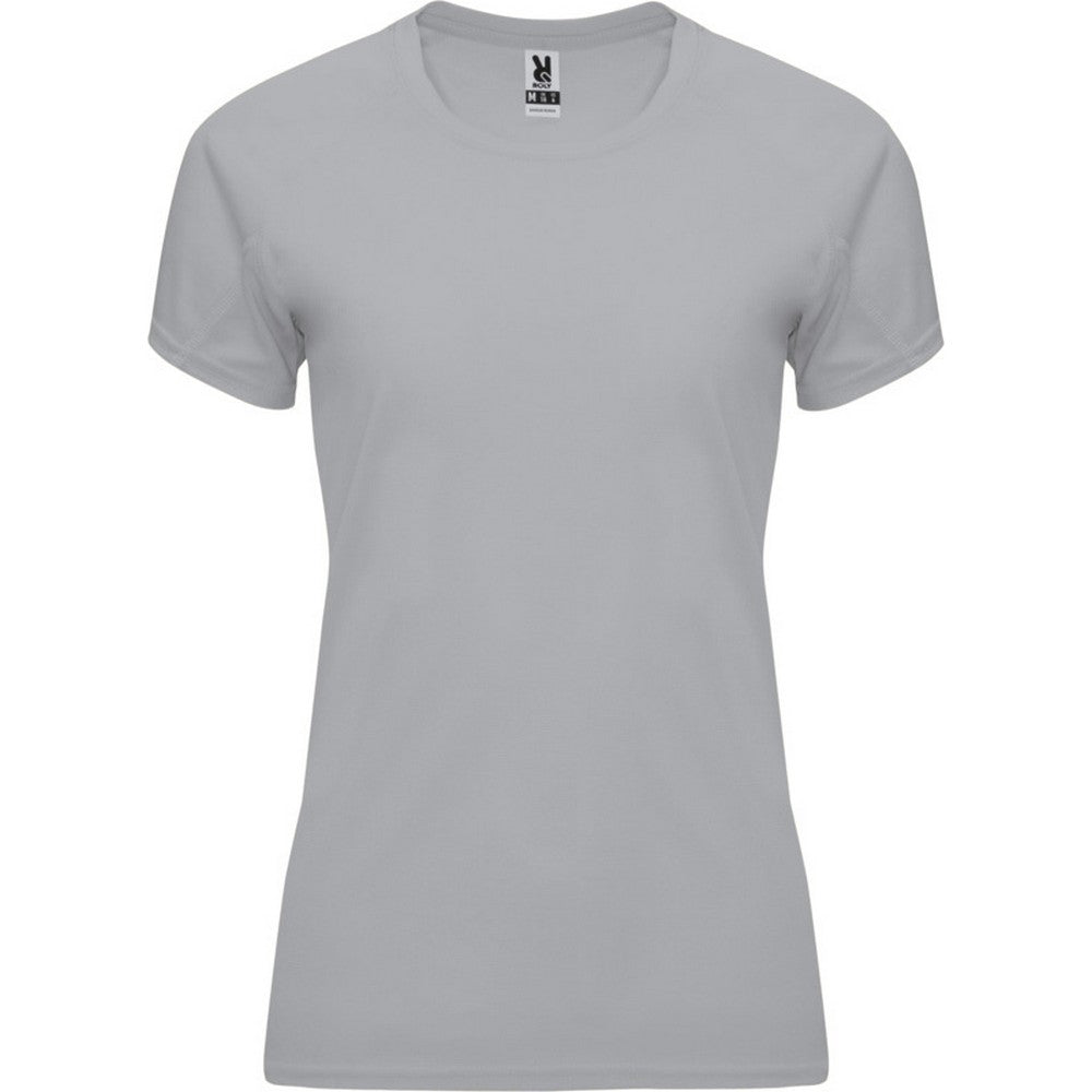 Grey - Front - Roly Womens-Ladies Bahrain Short-Sleeved Sports T-Shirt
