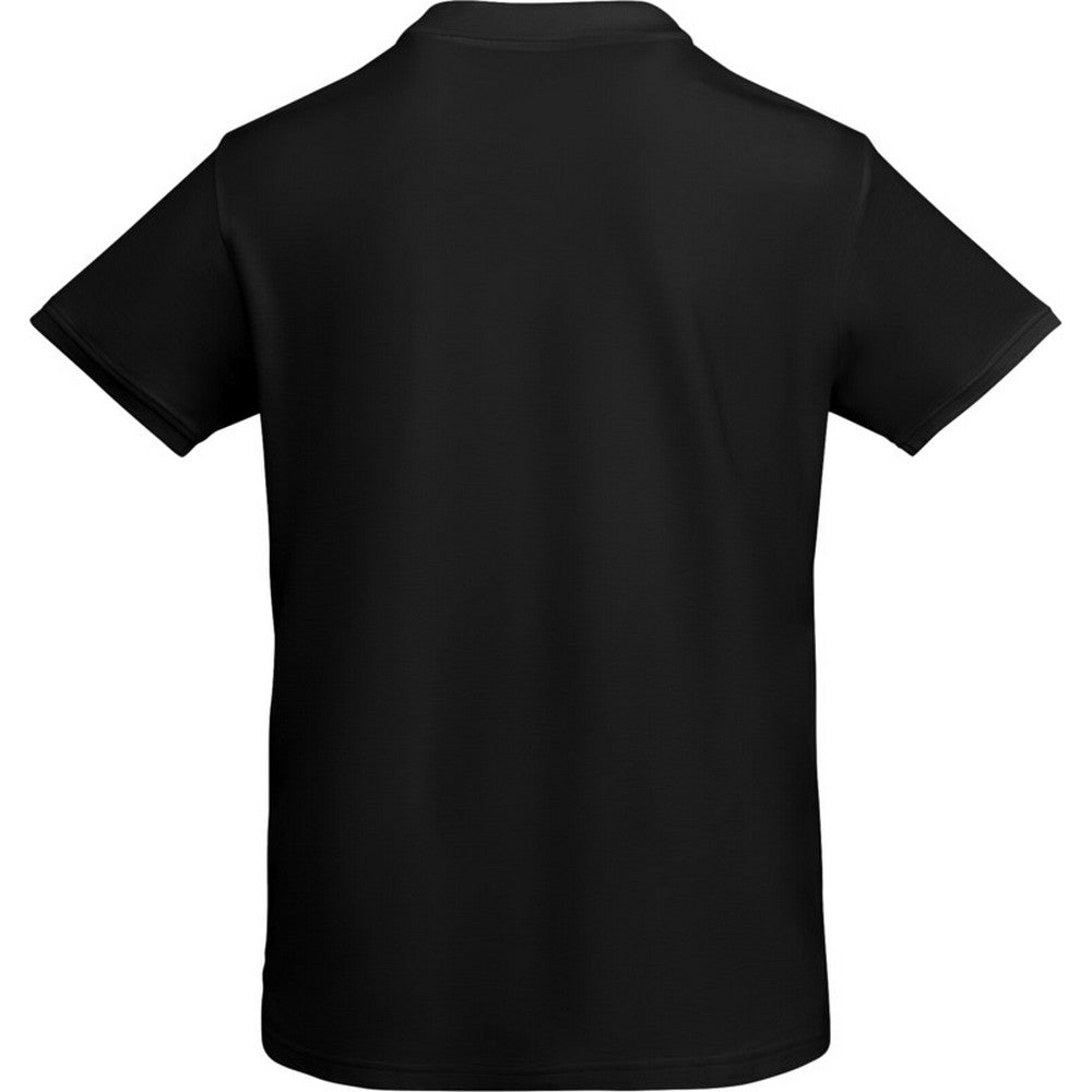 Solid Black - Back - Roly Mens Prince Short-Sleeved Polo Shirt