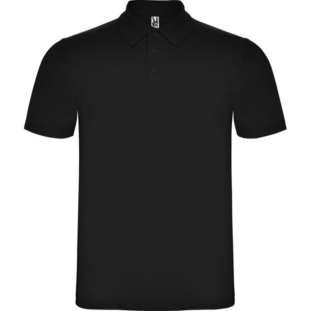 Solid Black - Front - Roly Unisex Adult Austral Short-Sleeved Polo Shirt