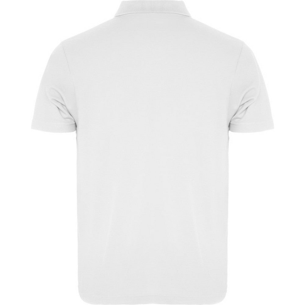 White - Back - Roly Unisex Adult Austral Short-Sleeved Polo Shirt