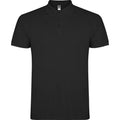 Solid Black - Front - Roly Mens Star Short-Sleeved Polo Shirt