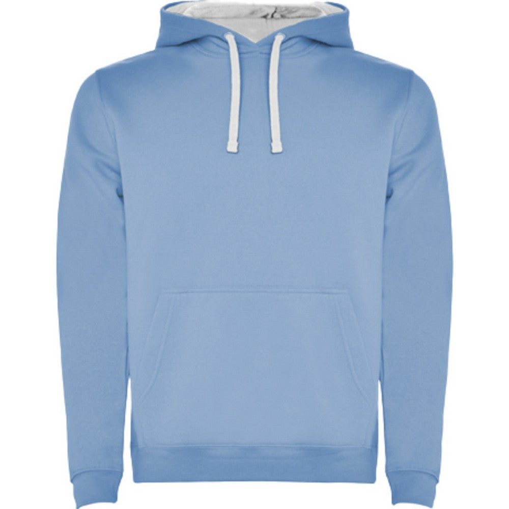 Sky Blue-White - Front - Roly Mens Urban Hoodie