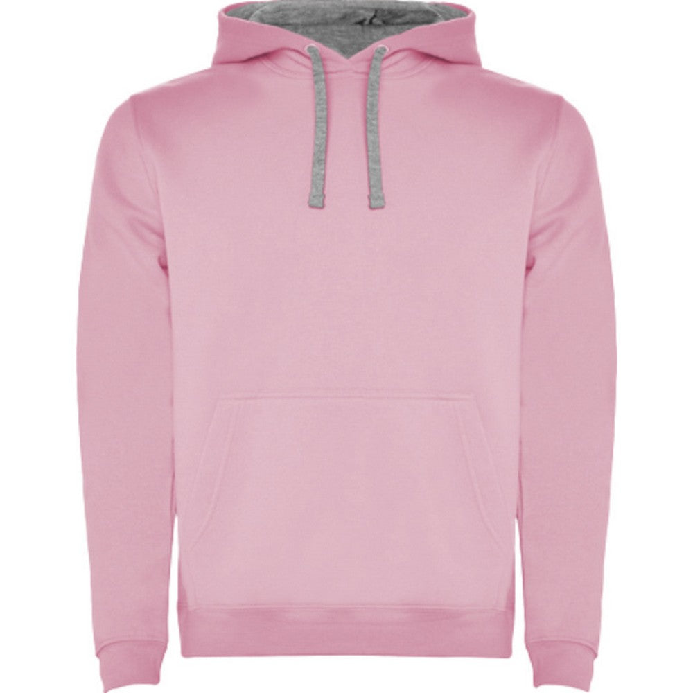 Light Pink-Grey Marl - Front - Roly Mens Urban Hoodie