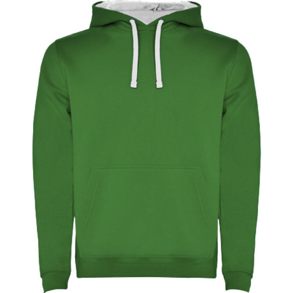 Kelly Green-White - Front - Roly Mens Urban Hoodie