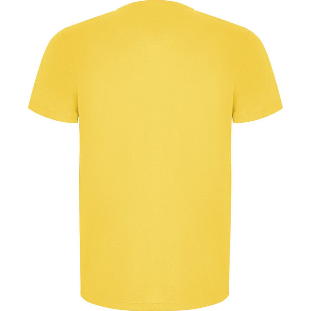 Yellow - Back - Roly Childrens-Kids Imola Short-Sleeved Sports T-Shirt