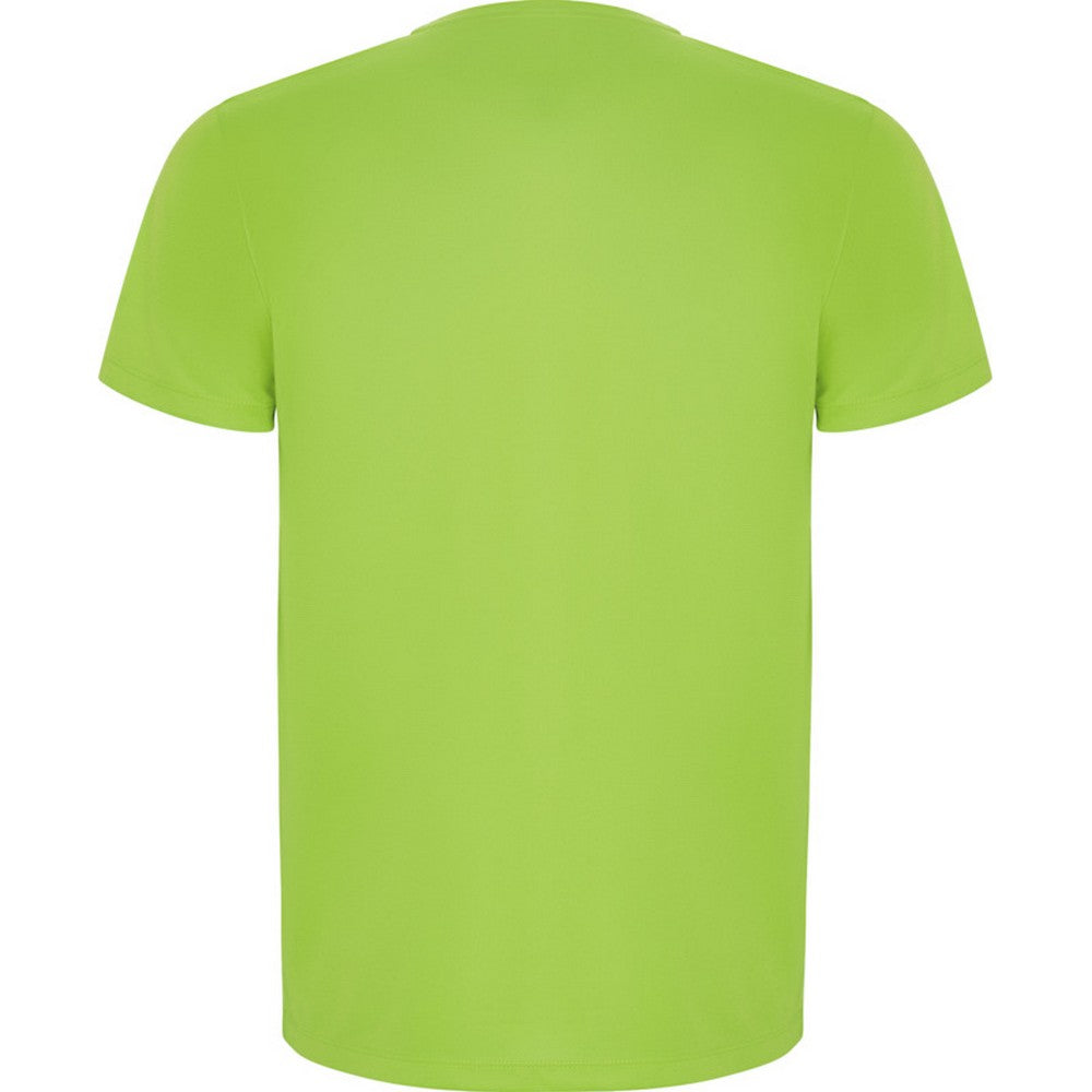 Lime - Back - Roly Childrens-Kids Imola Short-Sleeved Sports T-Shirt