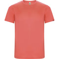 Fluorescent Coral - Front - Roly Childrens-Kids Imola Short-Sleeved Sports T-Shirt