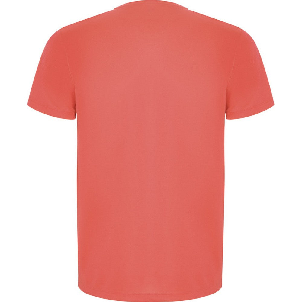 Fluorescent Coral - Back - Roly Childrens-Kids Imola Short-Sleeved Sports T-Shirt
