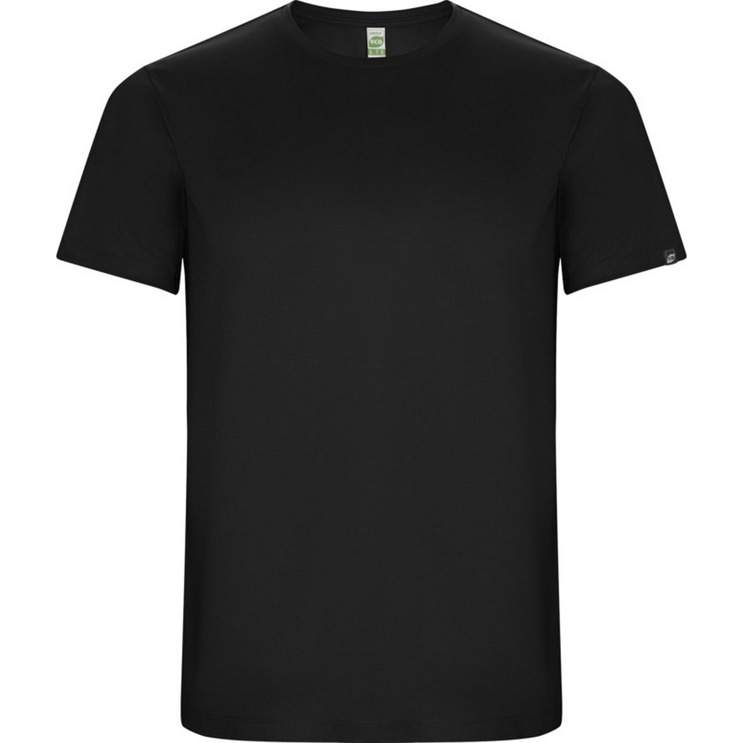 Solid Black - Front - Roly Childrens-Kids Imola Short-Sleeved Sports T-Shirt