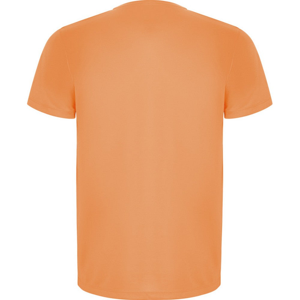 Fluorescent Orange - Back - Roly Childrens-Kids Imola Short-Sleeved Sports T-Shirt