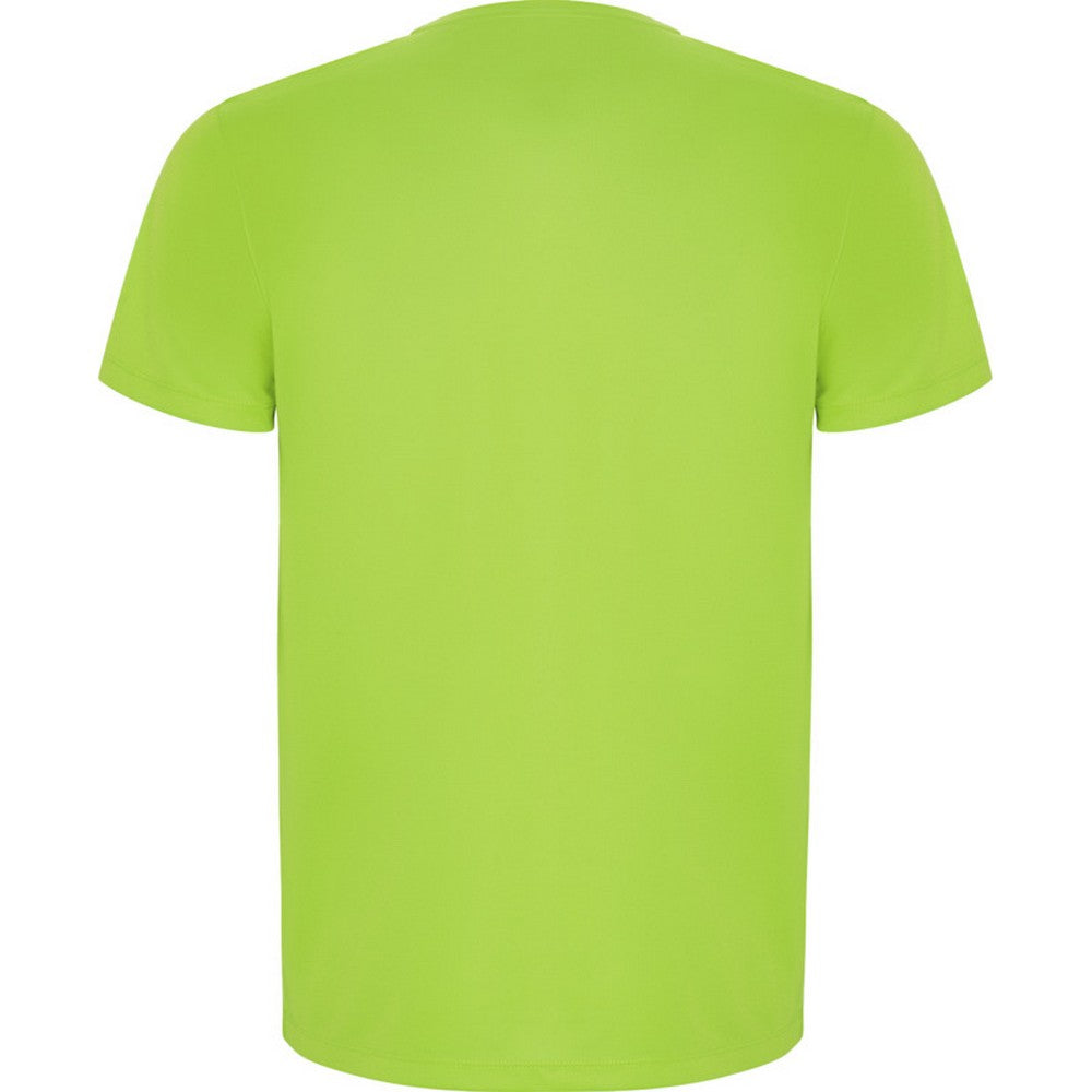 Fluorescent Green - Back - Roly Childrens-Kids Imola Short-Sleeved Sports T-Shirt