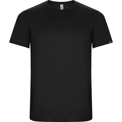 Solid Black - Front - Roly Childrens-Kids Imola Short-Sleeved Sports T-Shirt