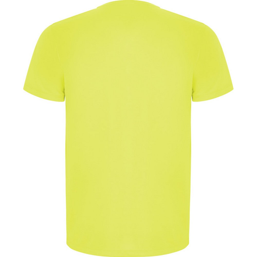 Fluorescent Yellow - Back - Roly Childrens-Kids Imola Short-Sleeved Sports T-Shirt
