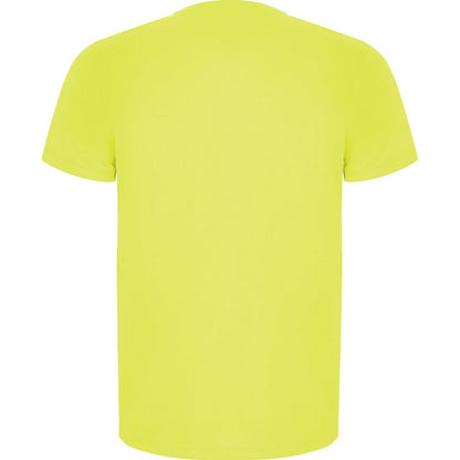 Fluorescent Yellow - Back - Roly Childrens-Kids Imola Short-Sleeved Sports T-Shirt