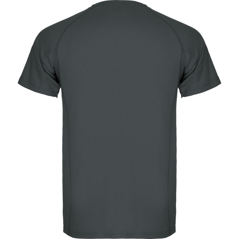 Dark Lead - Back - Roly Mens Montecarlo Short-Sleeved Sports T-Shirt