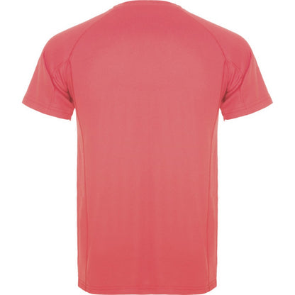 Fluorescent Coral - Back - Roly Mens Montecarlo Short-Sleeved Sports T-Shirt
