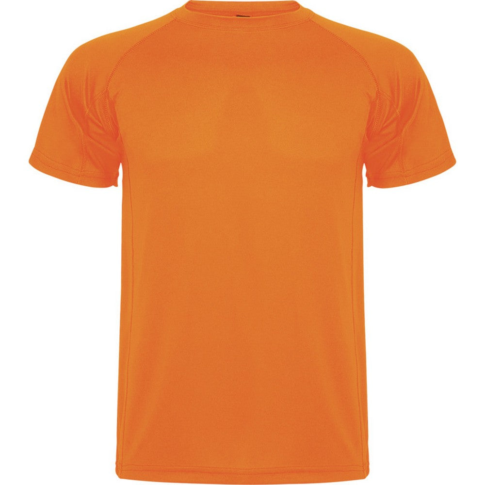 Fluorescent Orange - Front - Roly Mens Montecarlo Short-Sleeved Sports T-Shirt