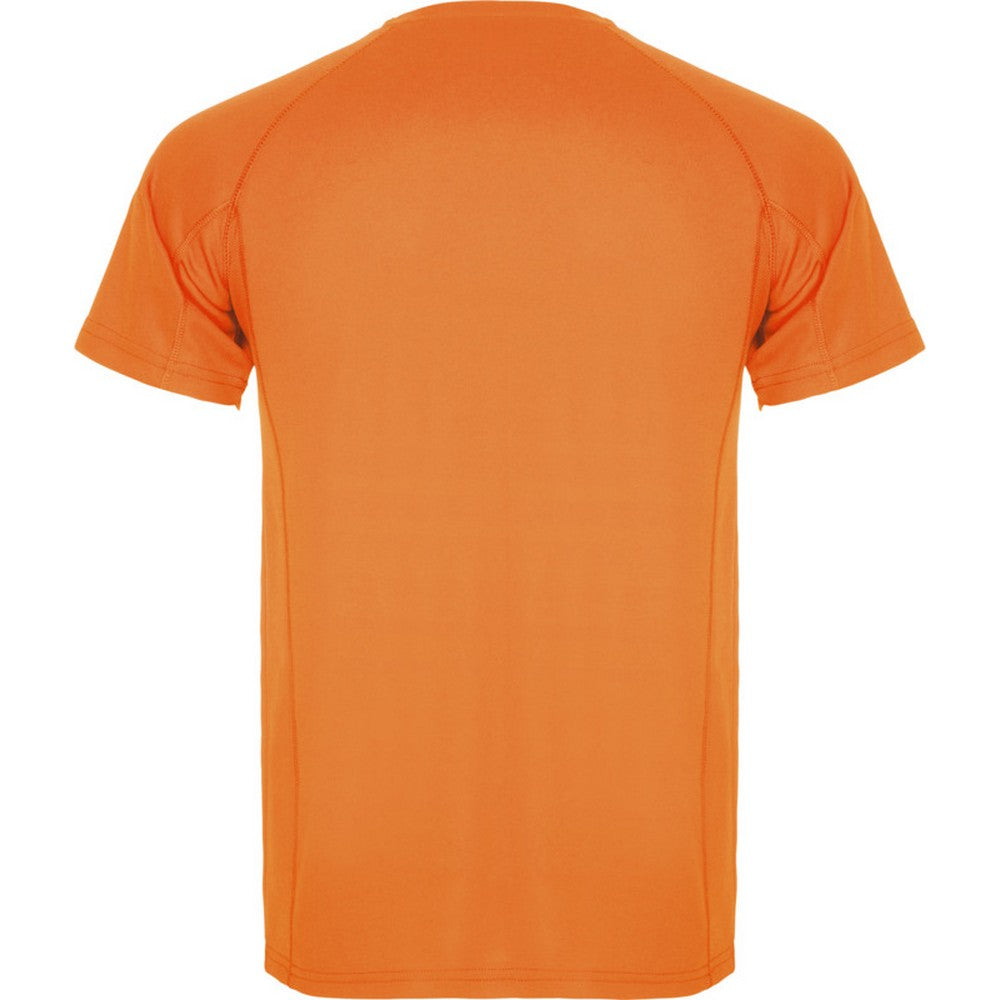 Fluorescent Orange - Back - Roly Mens Montecarlo Short-Sleeved Sports T-Shirt
