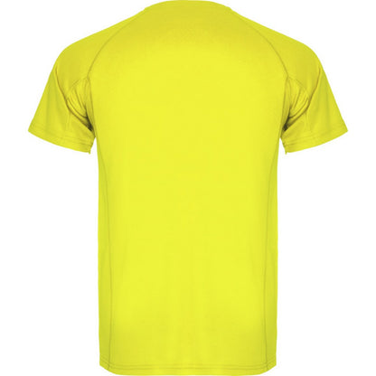 Fluorescent Yellow - Back - Roly Mens Montecarlo Short-Sleeved Sports T-Shirt