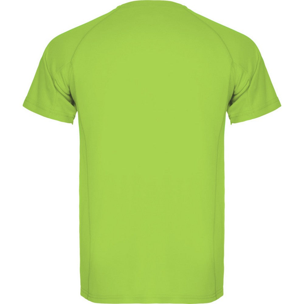 Lime - Back - Roly Mens Montecarlo Short-Sleeved Sports T-Shirt