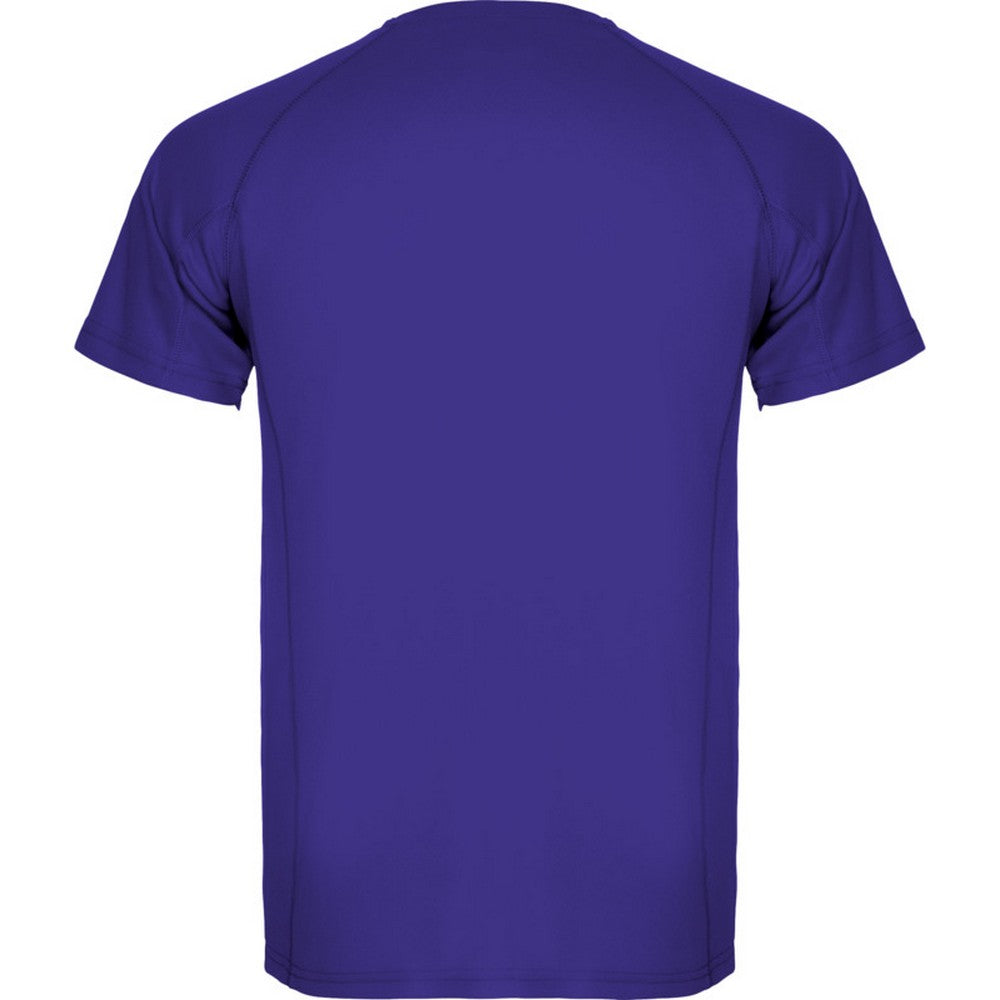 Mauve - Back - Roly Mens Montecarlo Short-Sleeved Sports T-Shirt