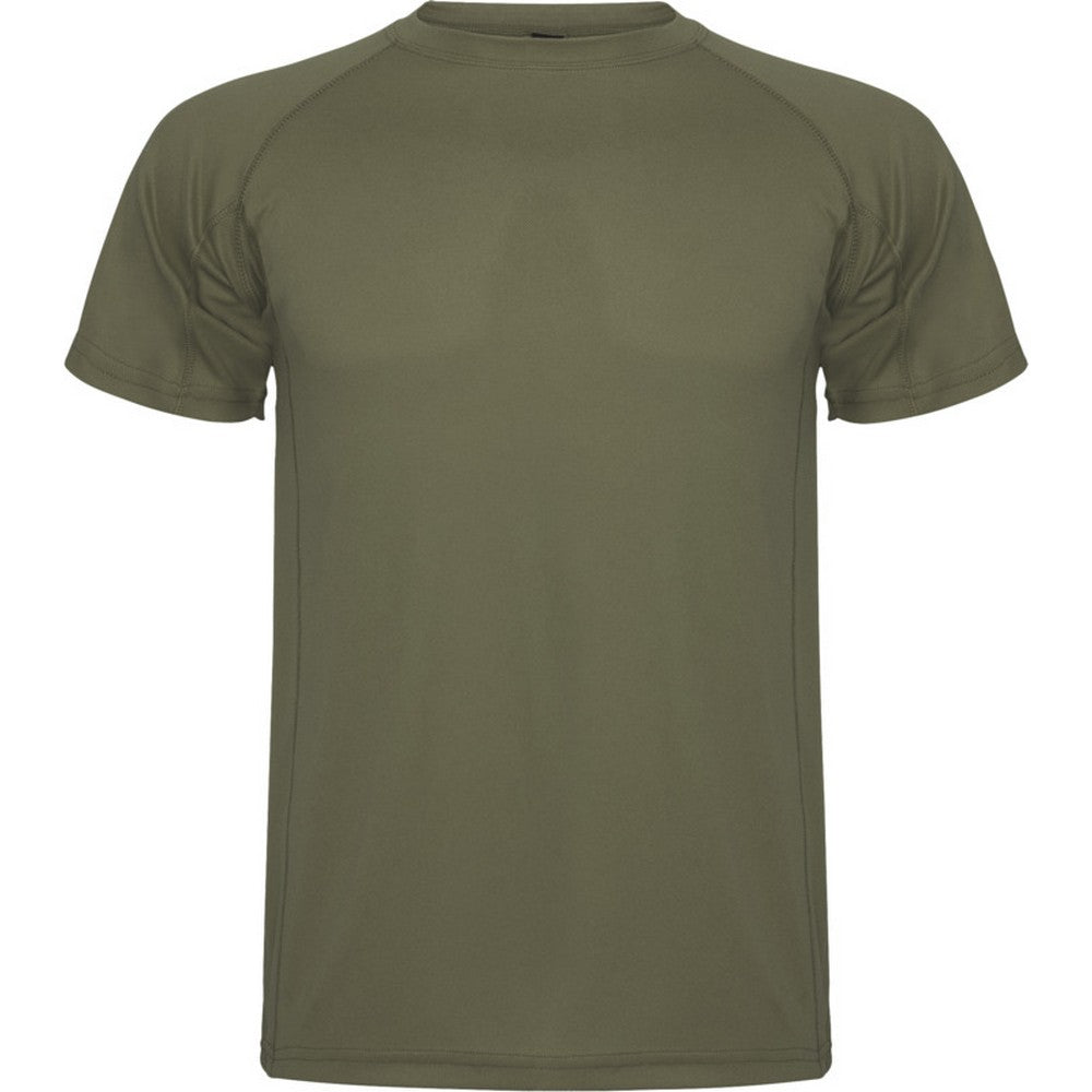 Military Green - Front - Roly Mens Montecarlo Short-Sleeved Sports T-Shirt