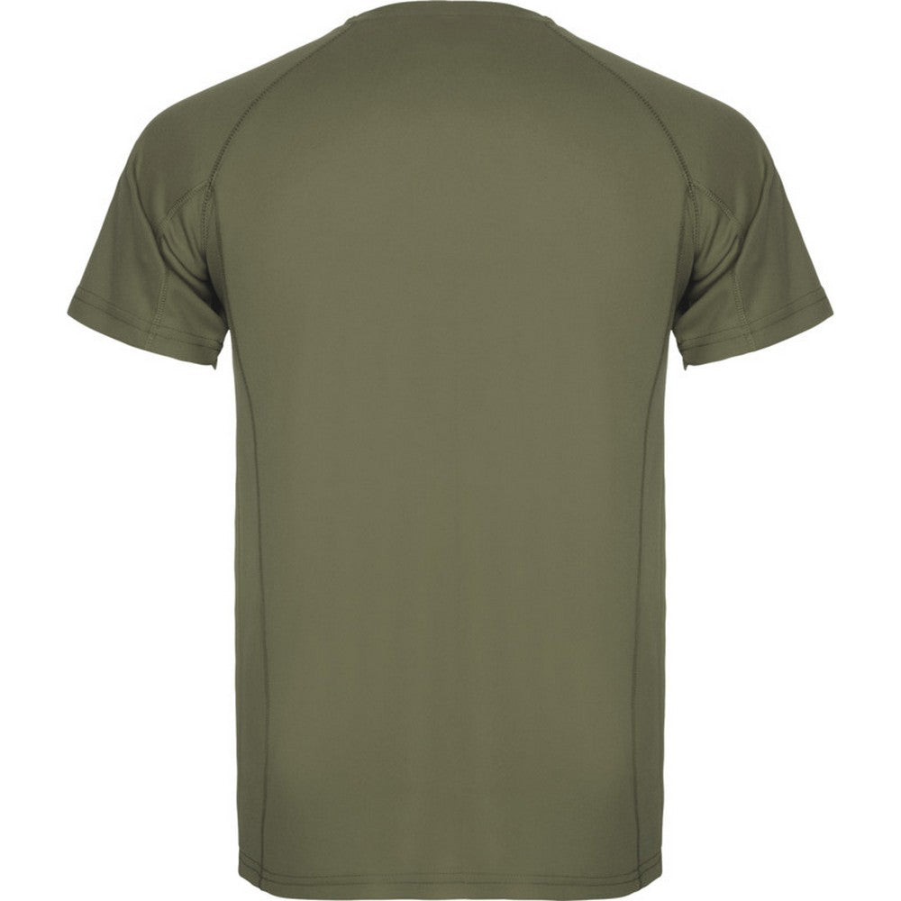 Military Green - Back - Roly Mens Montecarlo Short-Sleeved Sports T-Shirt