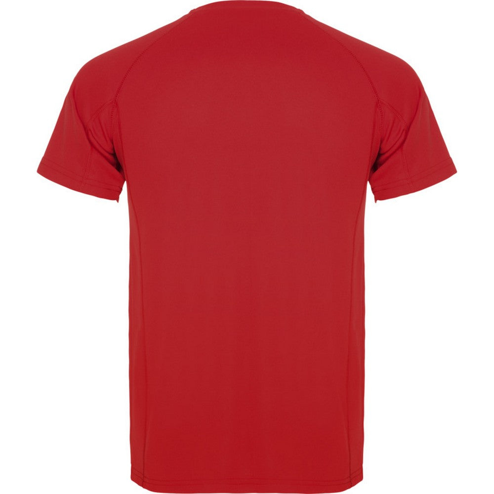 Red - Back - Roly Mens Montecarlo Short-Sleeved Sports T-Shirt