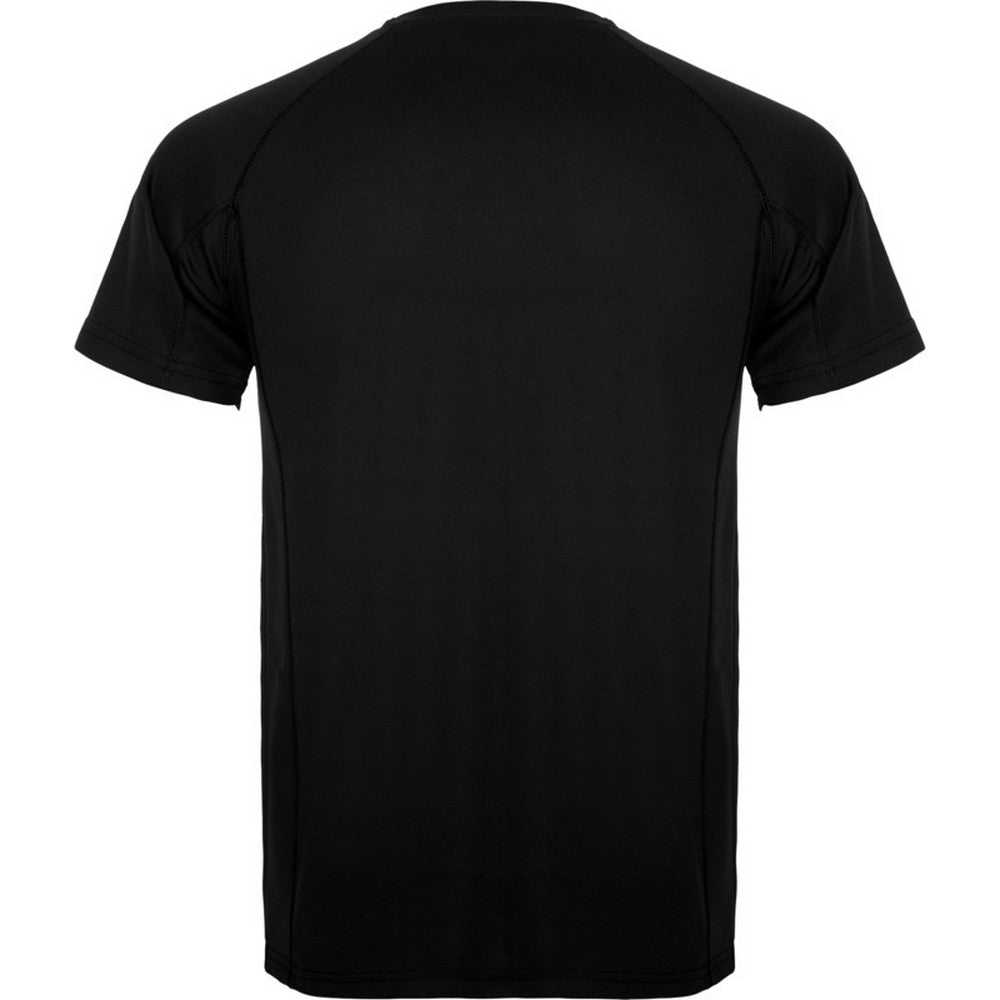 Solid Black - Back - Roly Mens Montecarlo Short-Sleeved Sports T-Shirt