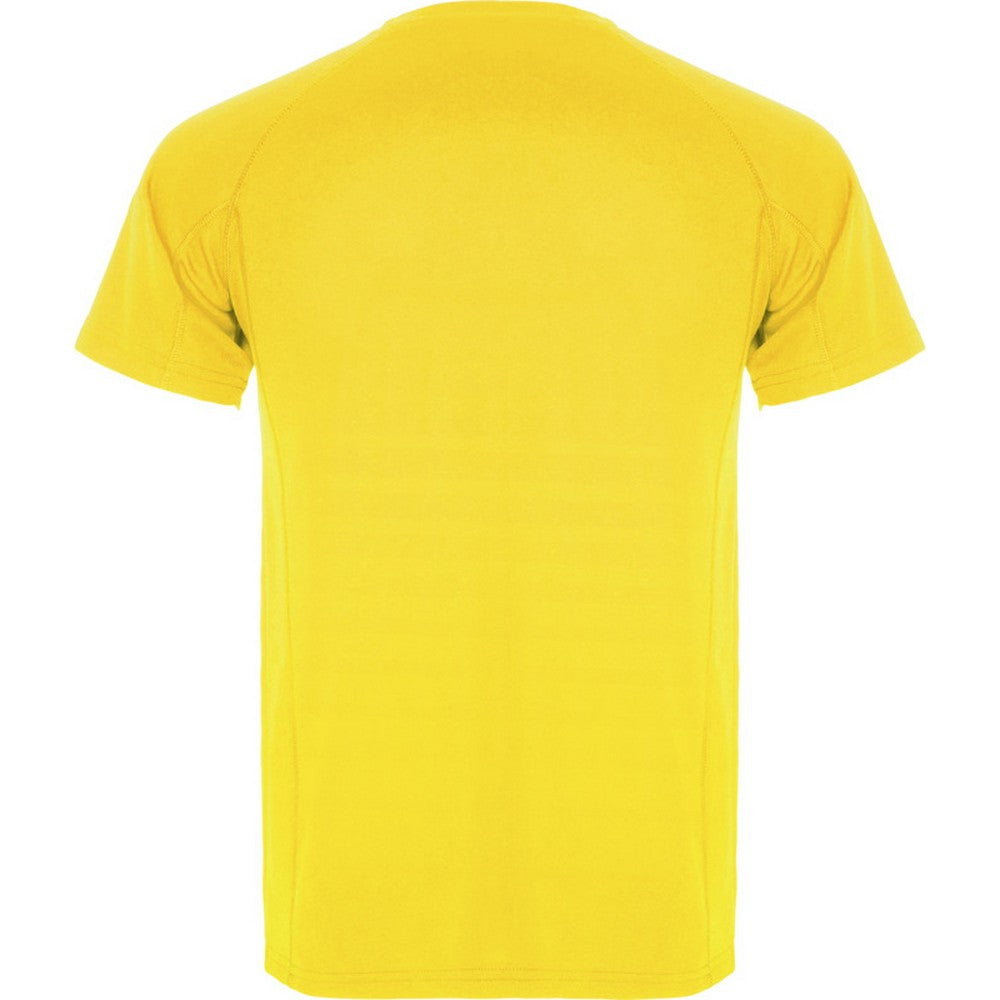 Yellow - Back - Roly Mens Montecarlo Short-Sleeved Sports T-Shirt