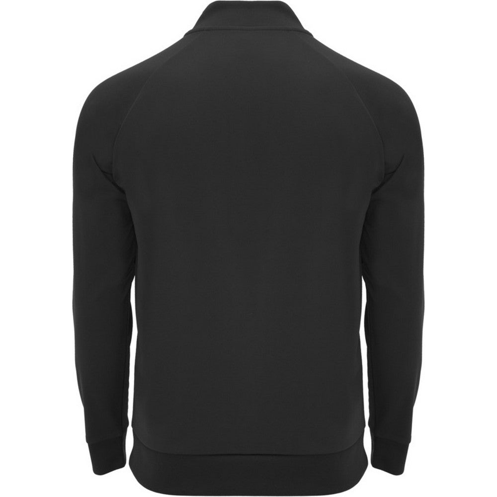 Solid Black - Back - Roly Childrens-Kids Epiro Quarter Zip Long-Sleeved Sweatshirt