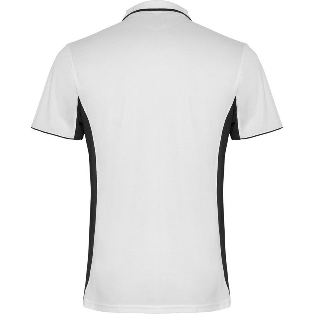 White-Black - Back - Roly Unisex Adult Montmelo Short-Sleeved Sports Polo Shirt