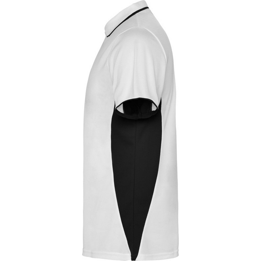 White-Black - Lifestyle - Roly Unisex Adult Montmelo Short-Sleeved Sports Polo Shirt