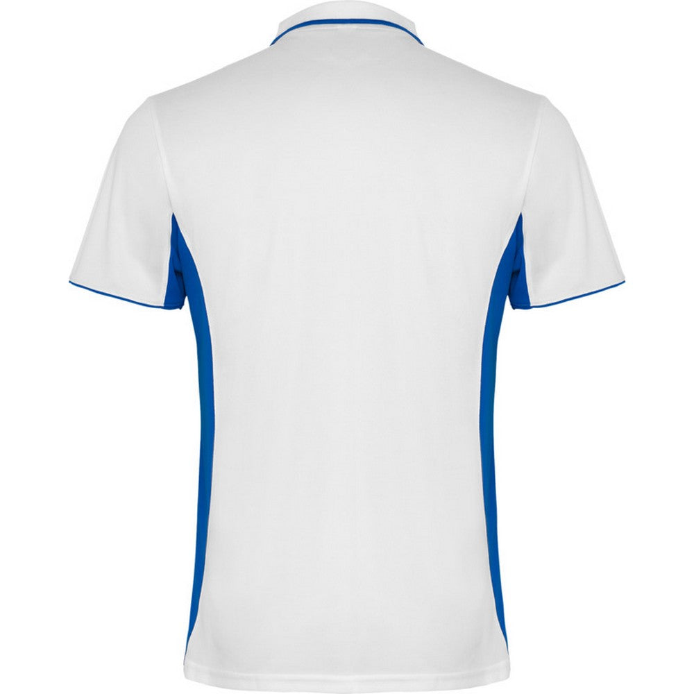 White-Royal Blue - Back - Roly Unisex Adult Montmelo Short-Sleeved Sports Polo Shirt