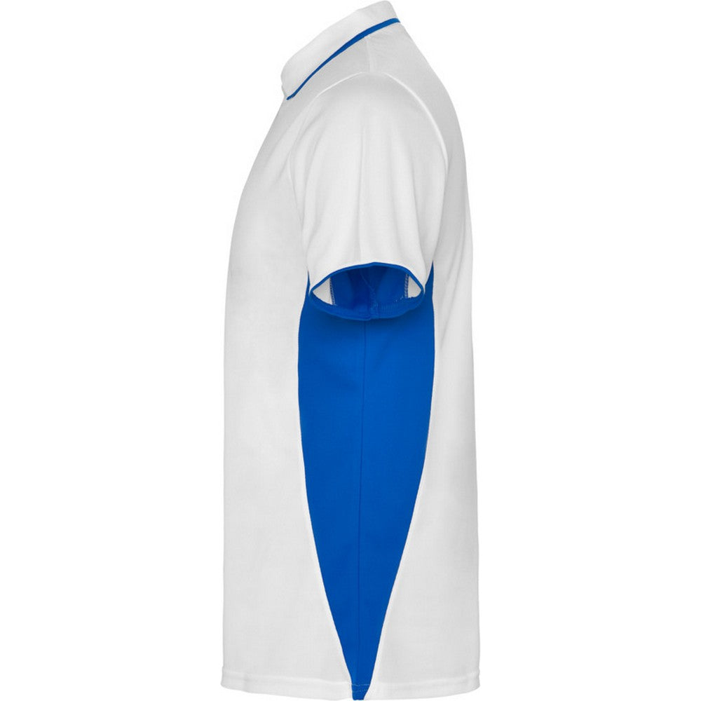 White-Royal Blue - Side - Roly Unisex Adult Montmelo Short-Sleeved Sports Polo Shirt
