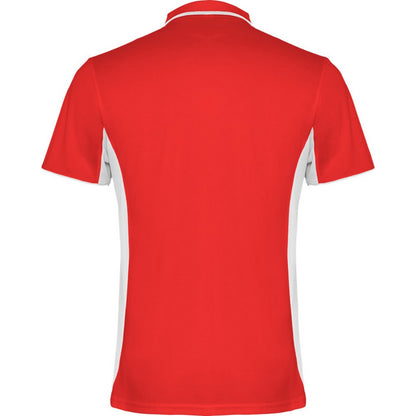 Red-White - Back - Roly Unisex Adult Montmelo Short-Sleeved Sports Polo Shirt