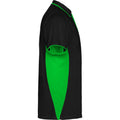Solid Black-Lime - Side - Roly Unisex Adult Montmelo Short-Sleeved Sports Polo Shirt