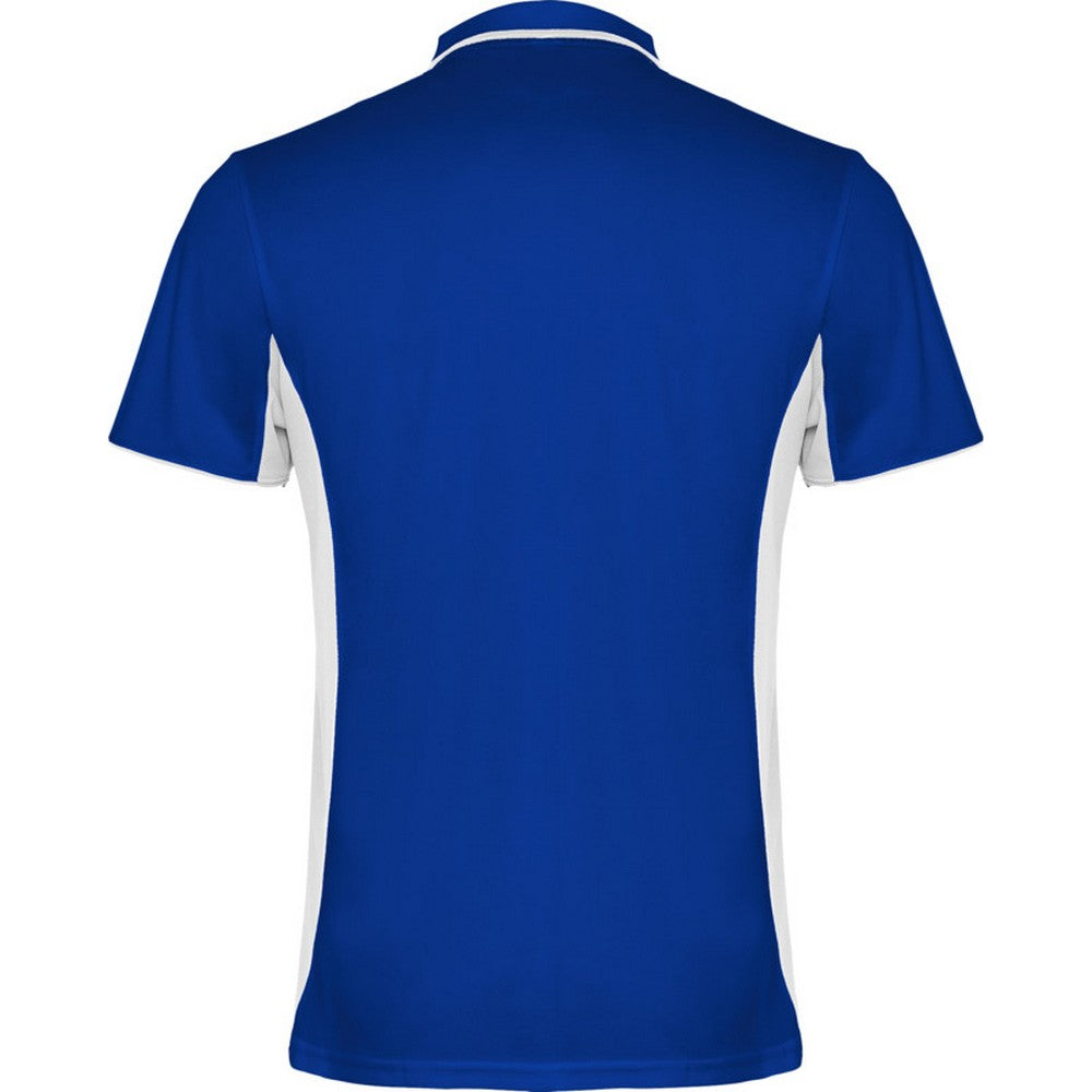 Royal Blue-White - Back - Roly Unisex Adult Montmelo Short-Sleeved Sports Polo Shirt