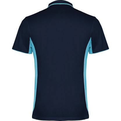 Navy Blue-Sky Blue - Back - Roly Unisex Adult Montmelo Short-Sleeved Sports Polo Shirt