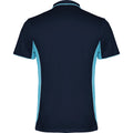 Navy Blue-Sky Blue - Back - Roly Unisex Adult Montmelo Short-Sleeved Sports Polo Shirt