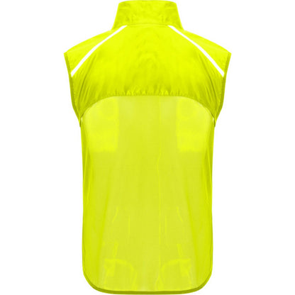 Fluro Yellow - Back - Roly Unisex Adult Jannu Lightweight Running Body Warmer