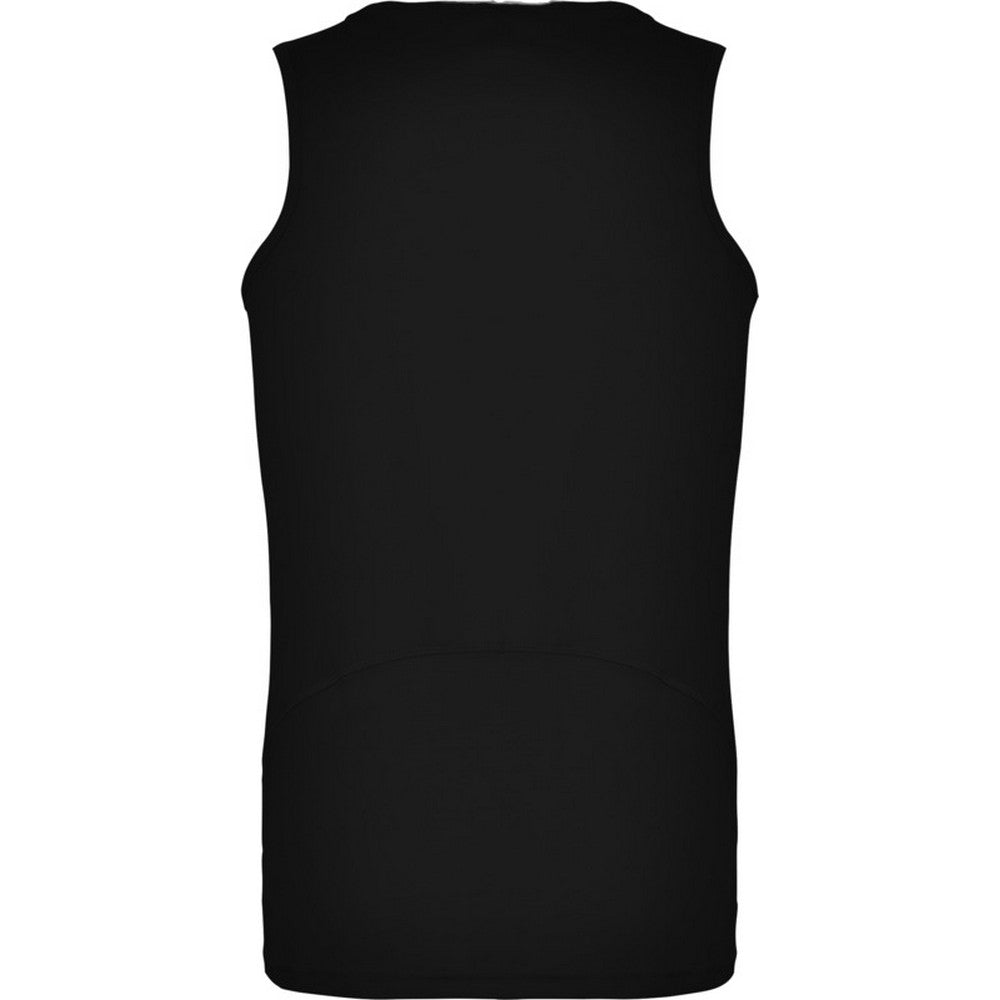 Solid Black - Back - Roly Childrens-Kids Andre Sports Vest Top