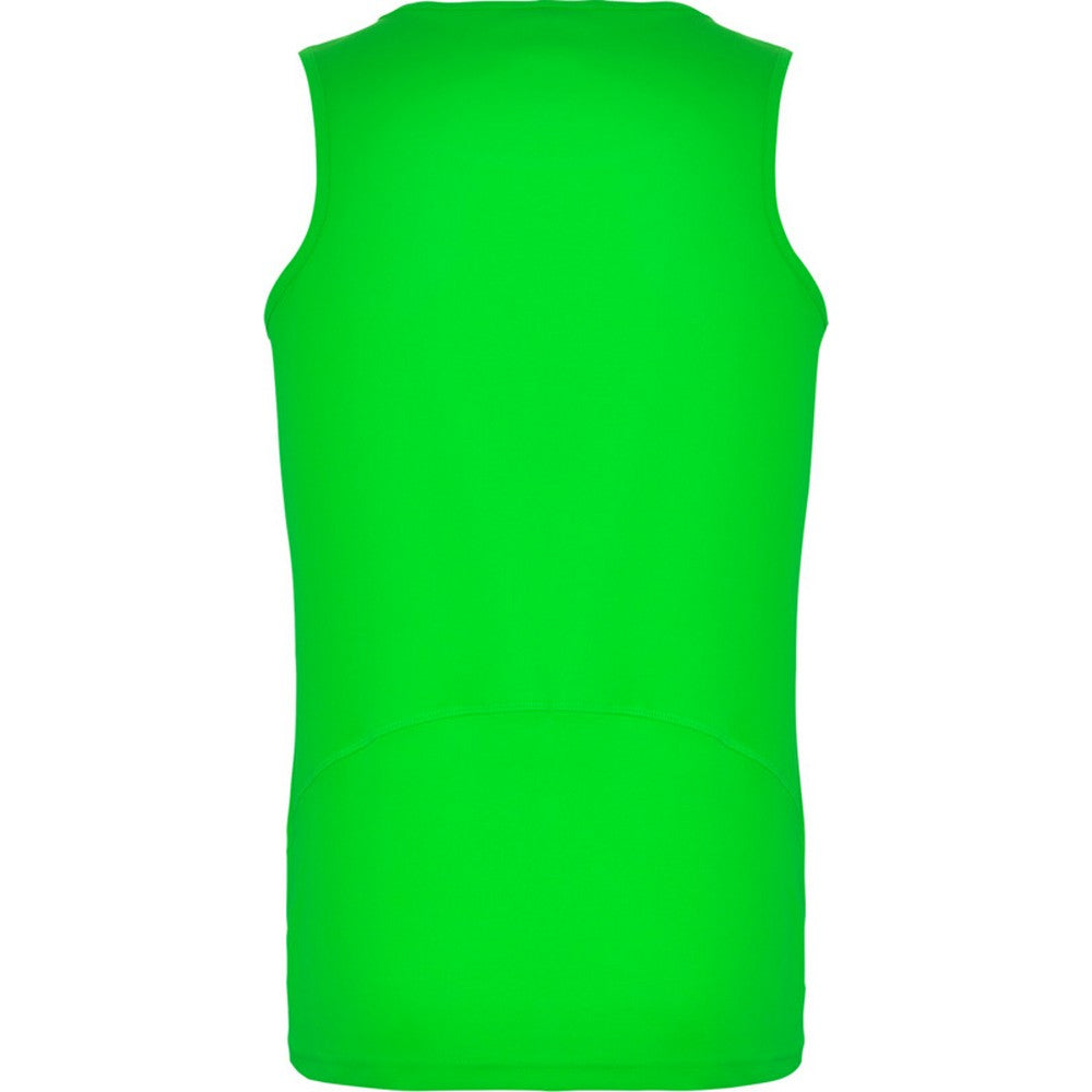 Lime - Back - Roly Childrens-Kids Andre Sports Vest Top