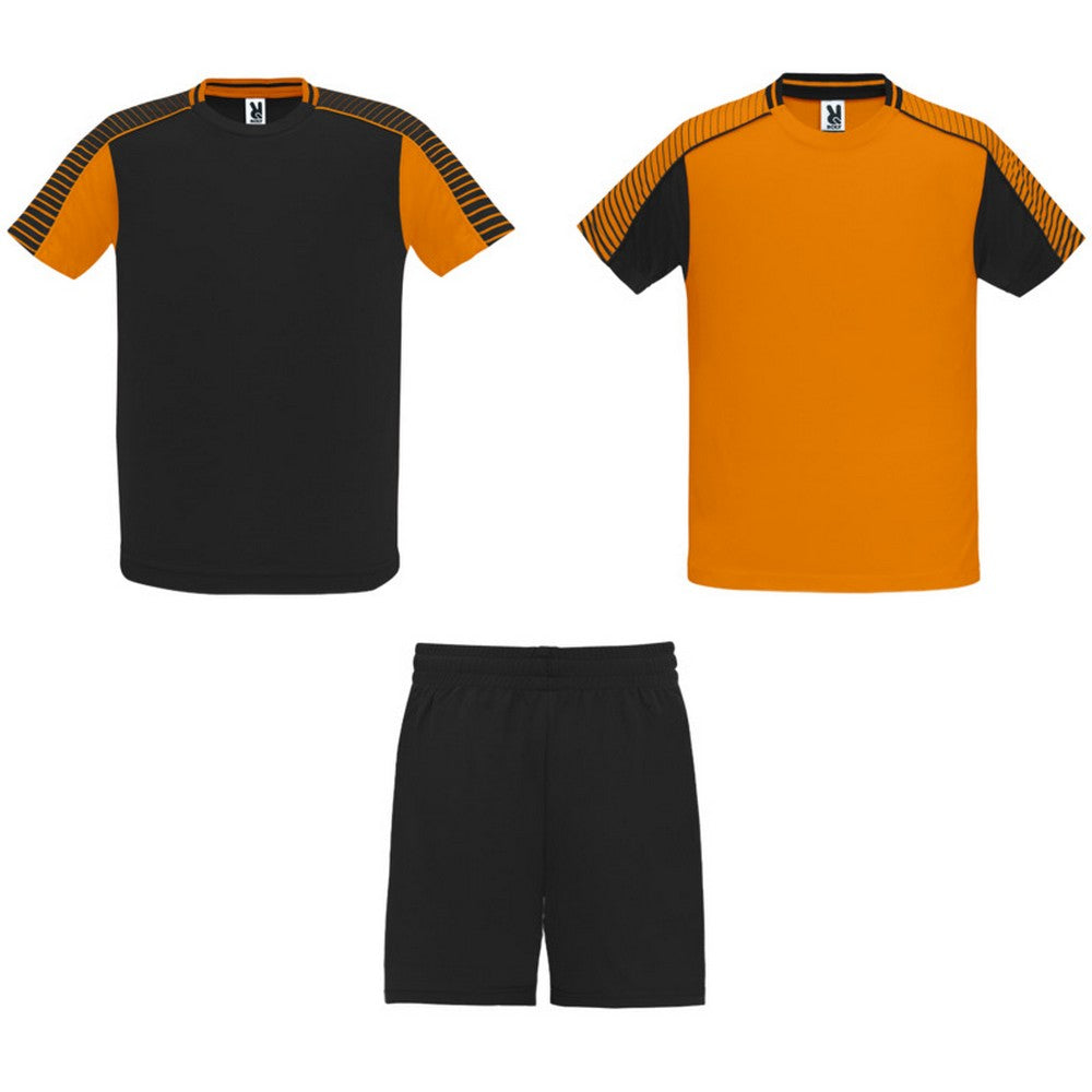 Orange-Solid Black - Front - Roly Childrens-Kids Juve Sports Set