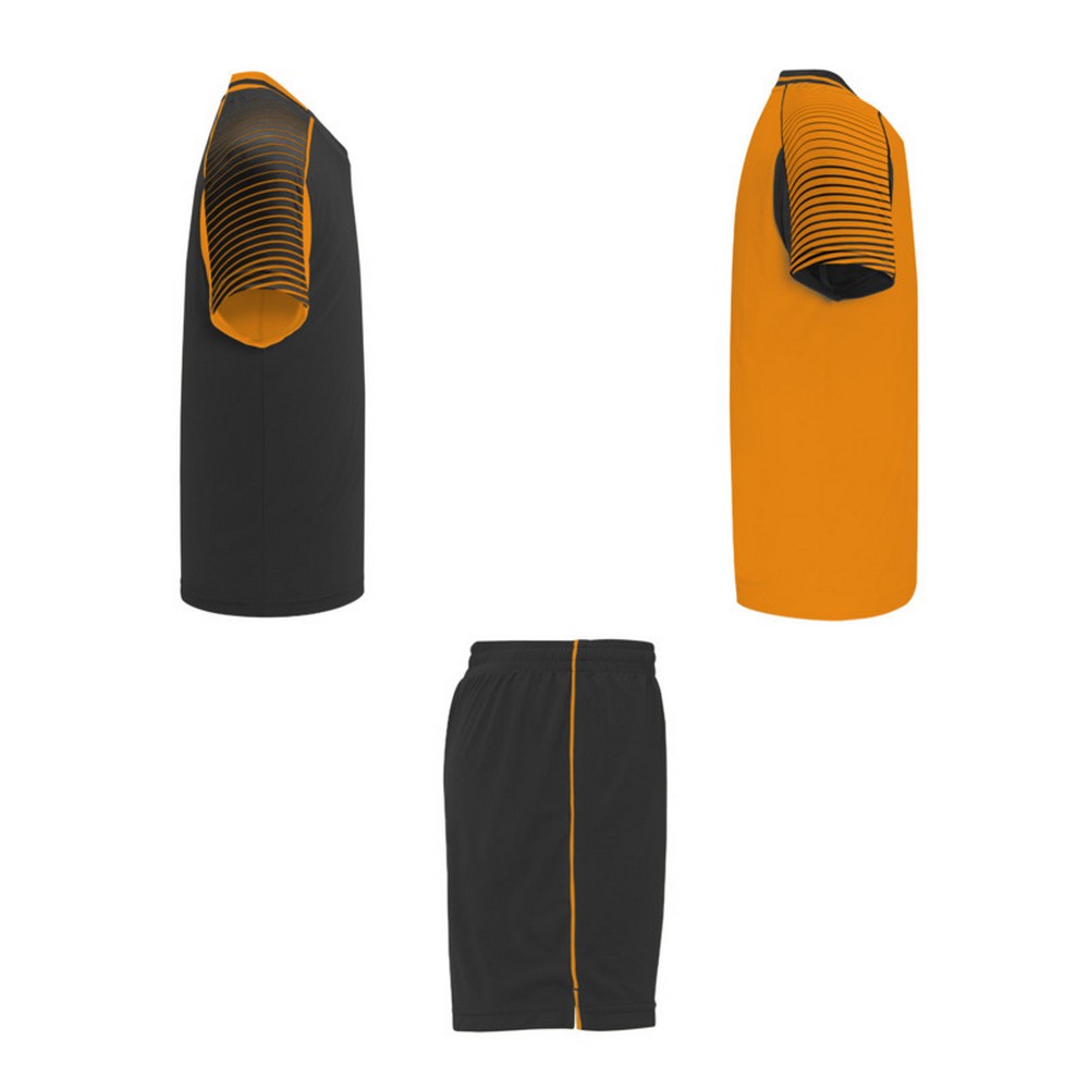 Orange-Solid Black - Side - Roly Childrens-Kids Juve Sports Set