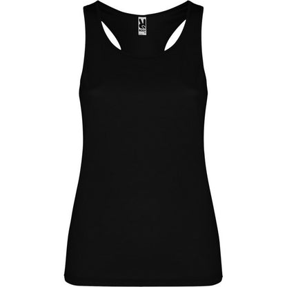 Solid Black - Front - Roly Womens-Ladies Shura Sports Vest Top